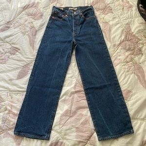 Levi Indigo Ribcage Straight Denim in Size 27